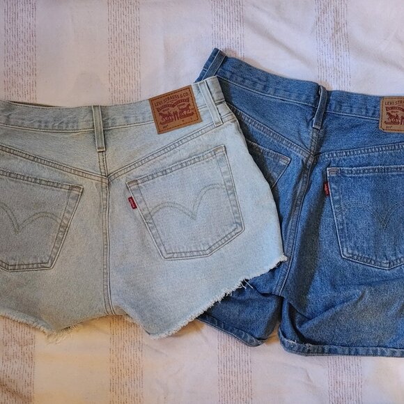 Levis 501 Lot of 2 Womens Jean Shorts 100% Cotton Size 27/28 - Picture 6 of 16